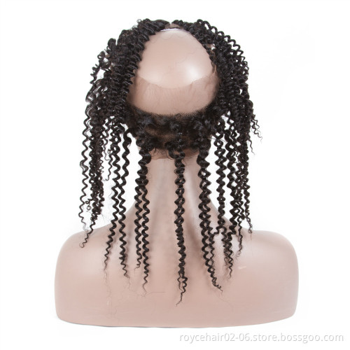 Thin Skin Transparent Pre plucked 360 Degree Human Hair Full Lace Frontal Closure with Baby Hair